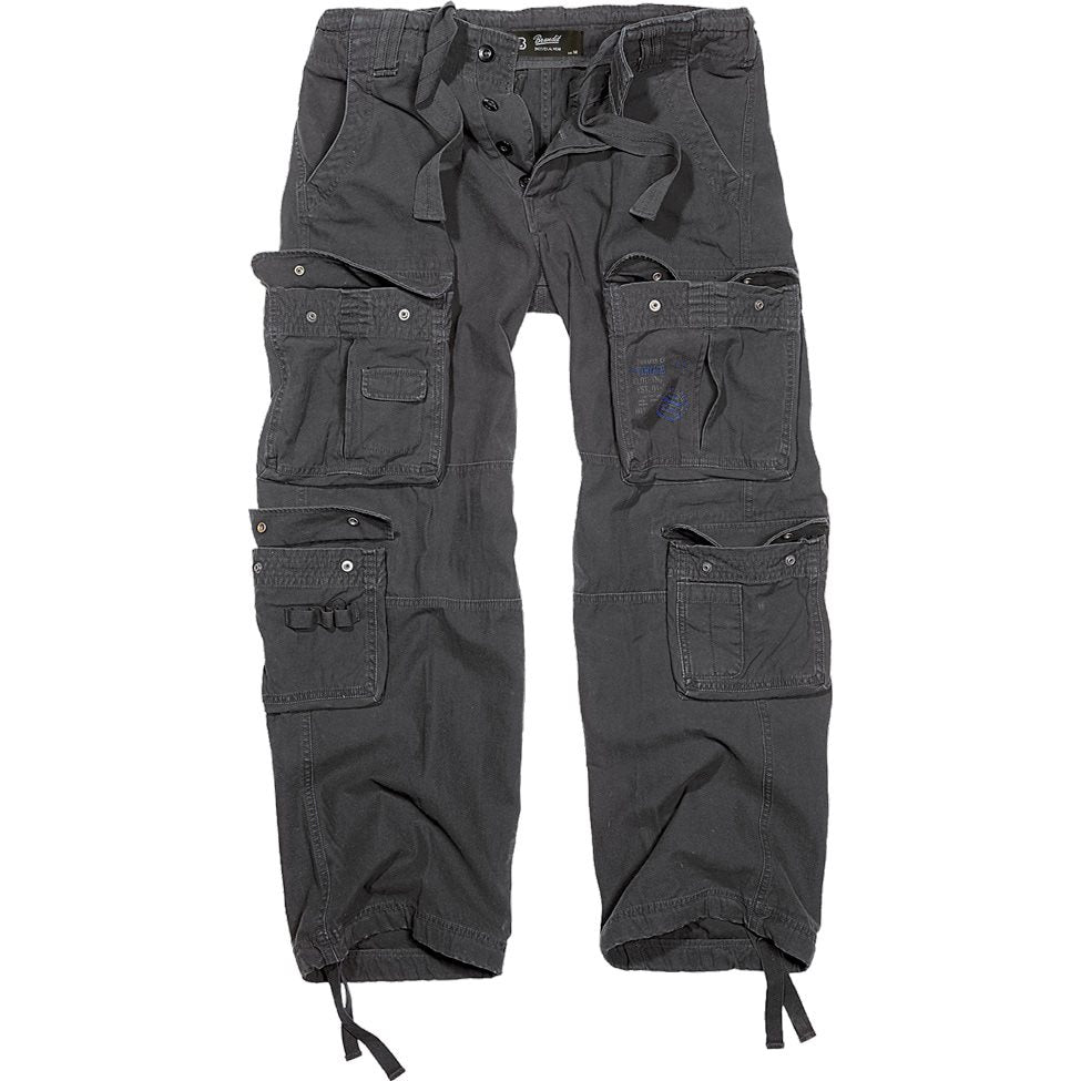 Pantalones PURE vintage negros con bolsillos laterales y algodón de alta calidad