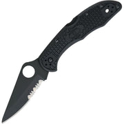 Cuchillo plegable DELICA® 4 negro, filo combinado, compacto y ligero. Hecho en Japón