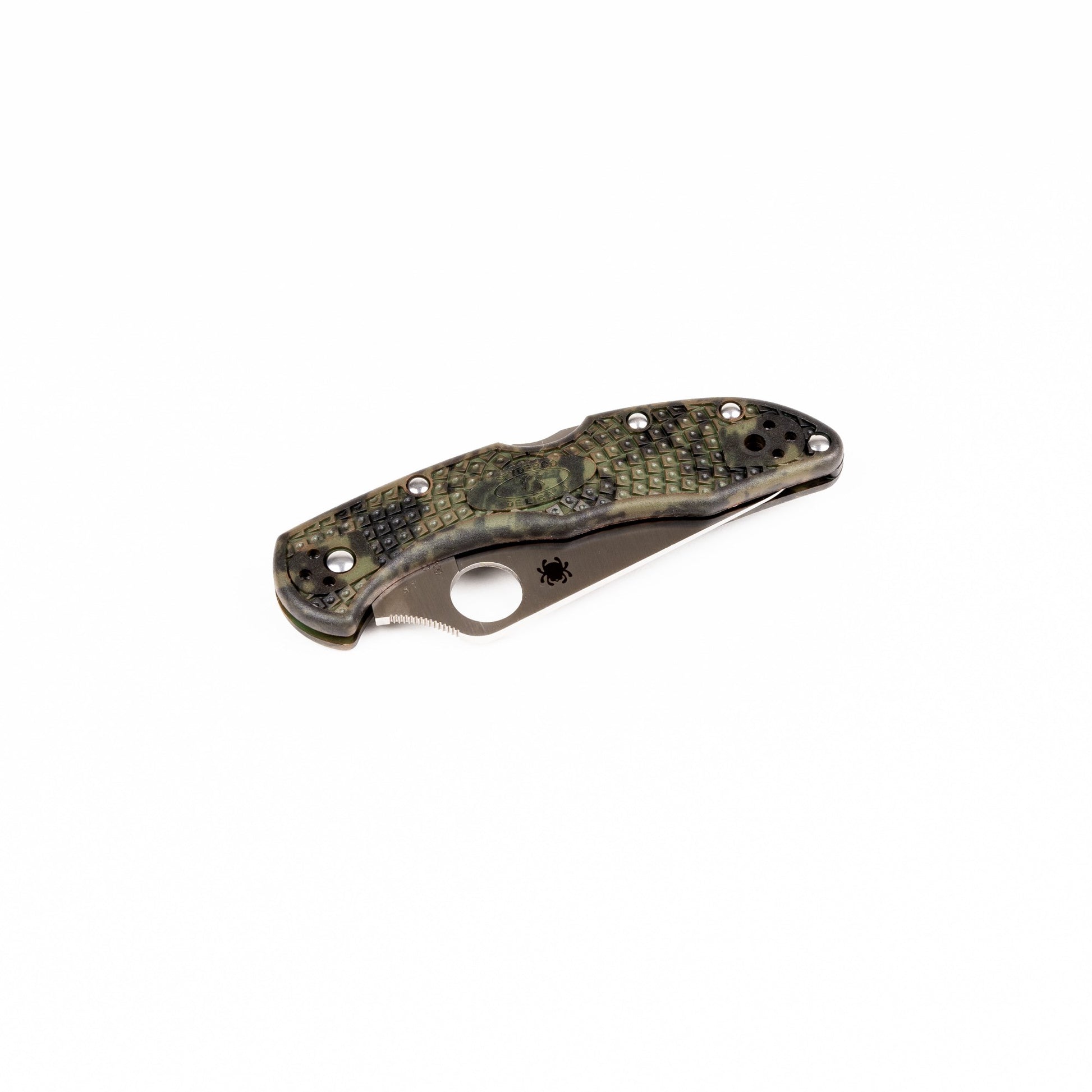 Navaja plegable DELICA® 4 ZOME verde con empuñadura multicolor