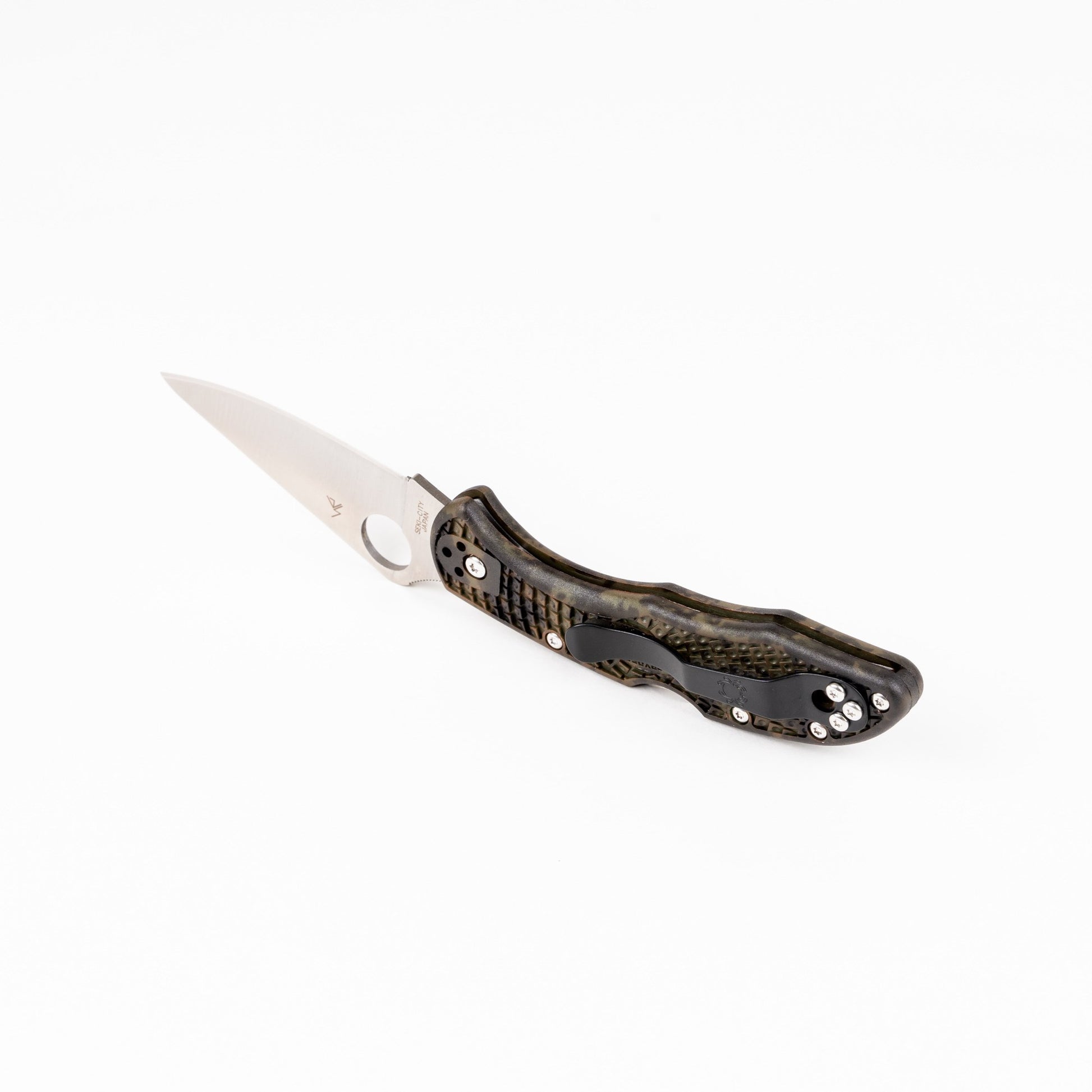 Navaja plegable DELICA® 4 ZOME verde con empuñadura multicolor