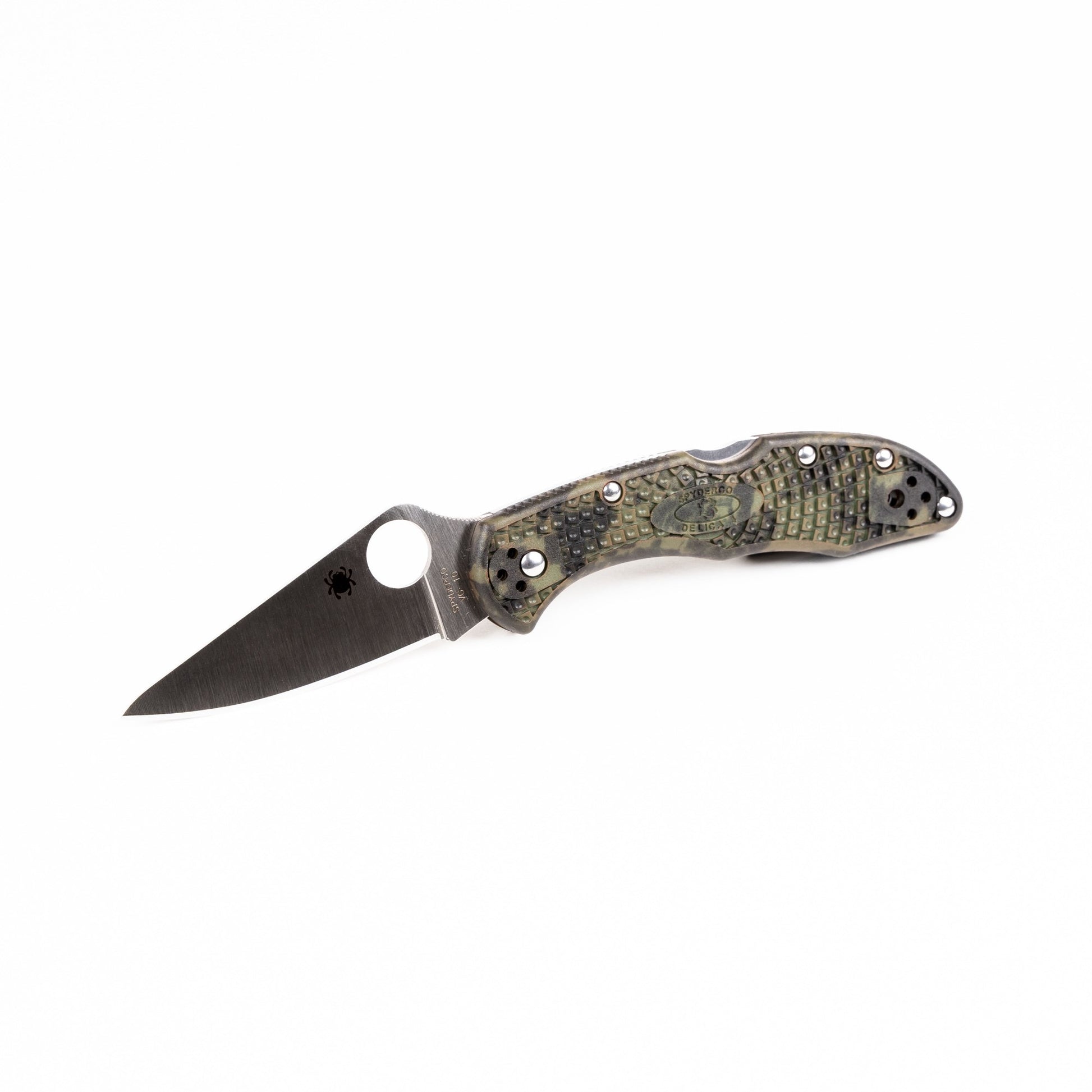 Navaja plegable DELICA® 4 ZOME verde con empuñadura multicolor