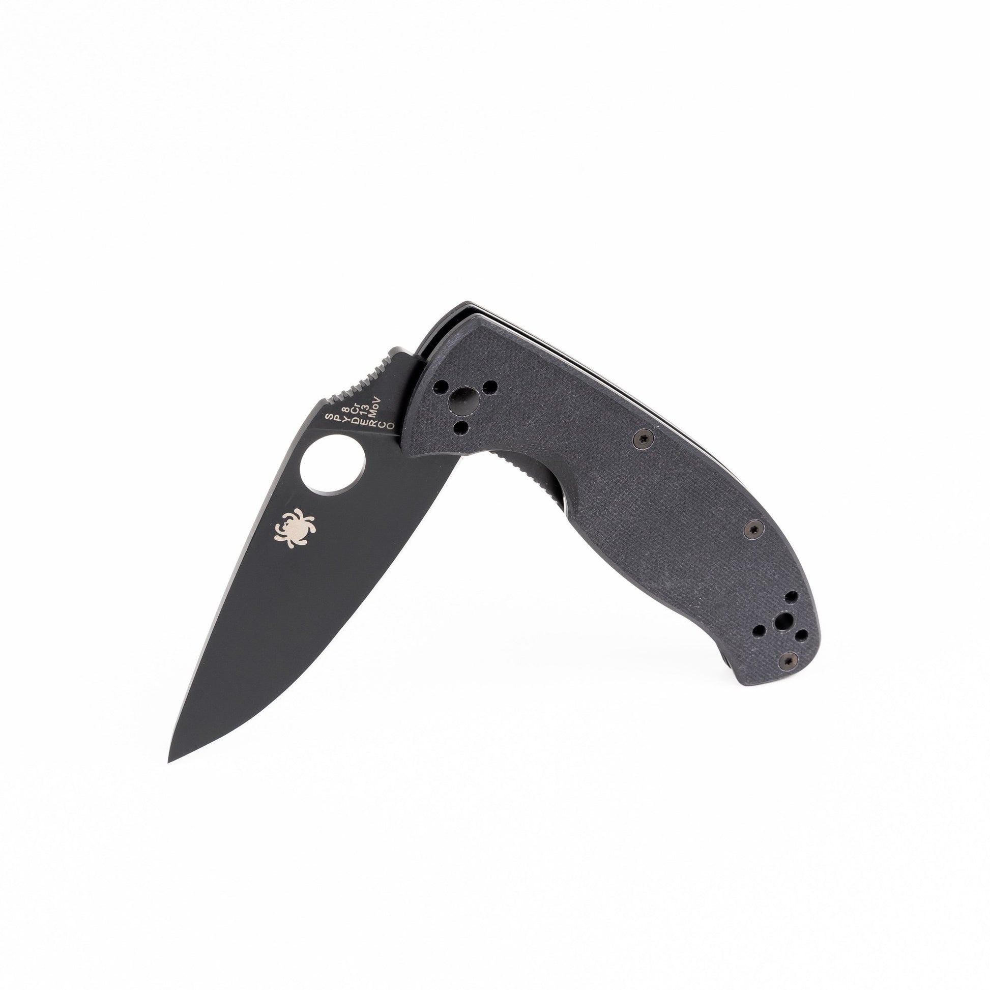 Navaja plegable Spyderco Tenacious con hoja negra y filo liso