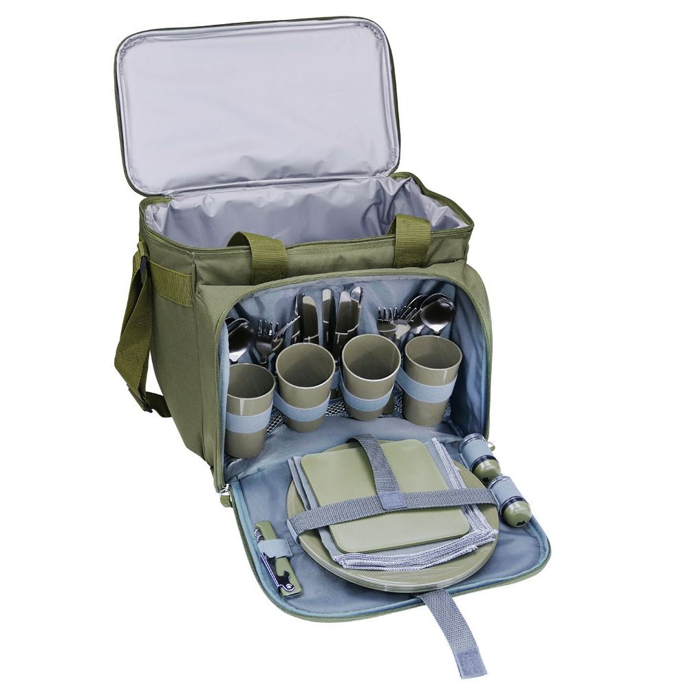 Bolsa térmica con set de picnic para 4 personas