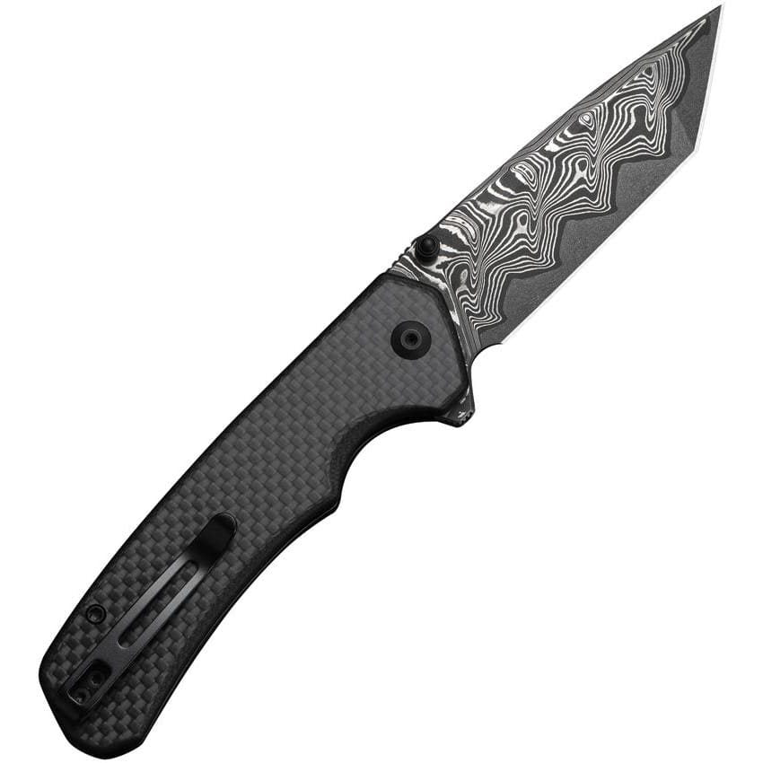 Cuchillo plegable BRAZEN con hoja de damasco y cierre button lock