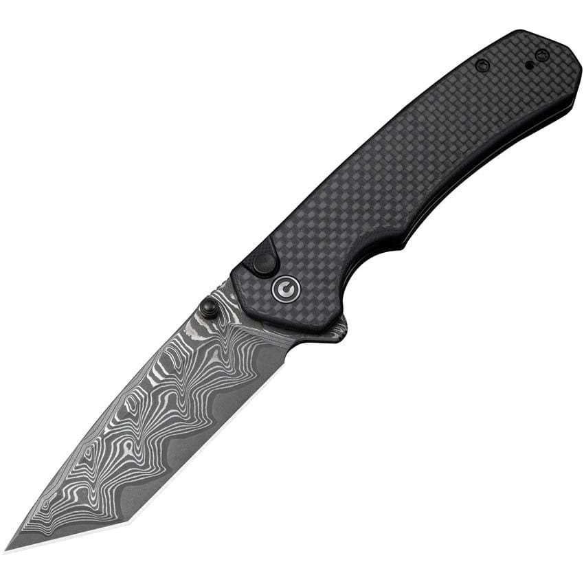 Cuchillo plegable BRAZEN con hoja de damasco y cierre button lock
