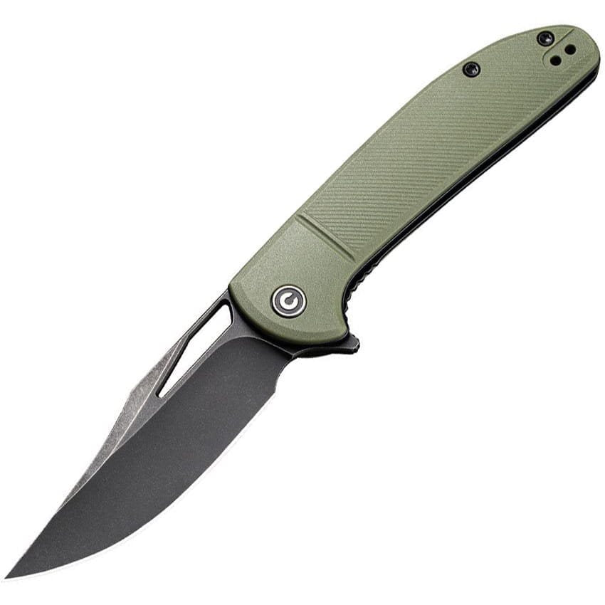 Cuchillo plegable ORTIS verde con hoja Clip Point en acero 9Cr18MoV y acabado stonewash