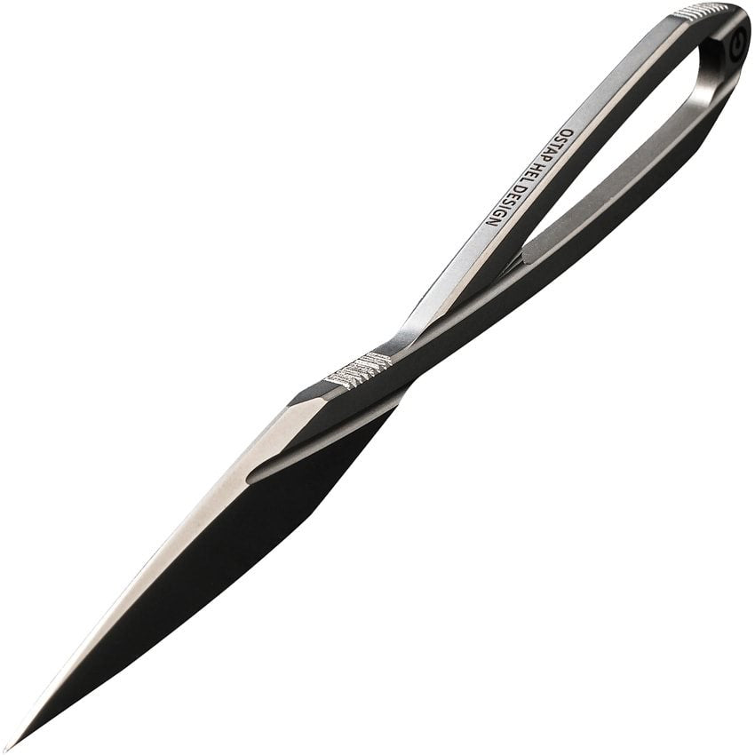 Cuchillo D-ART plateado con funda kydex negra