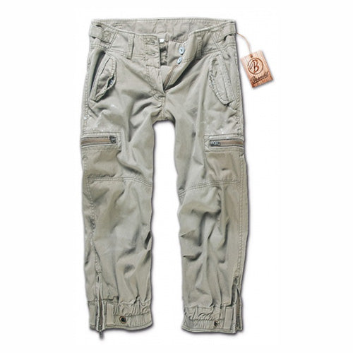 Pantalones 3/4 mujer SCOTCH verde, acabado vintage, 100% algodón