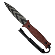Cuchillo PERFRICO BURGUNDY con funda kydex negra y cordón de seguridad