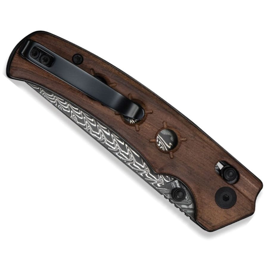 Navaja NOCTIS con hoja de Damasco, EDC plegable de punta drop point