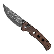 Navaja NOCTIS con hoja de Damasco, EDC plegable de punta drop point