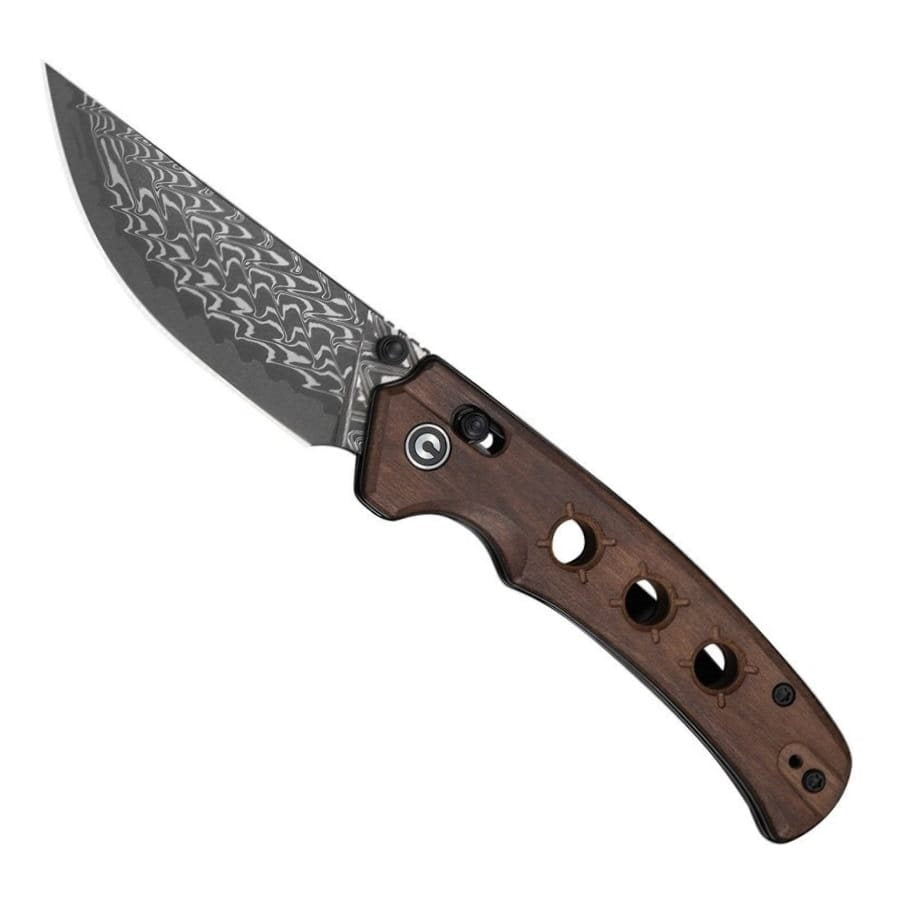 Navaja NOCTIS con hoja de Damasco, EDC plegable de punta drop point