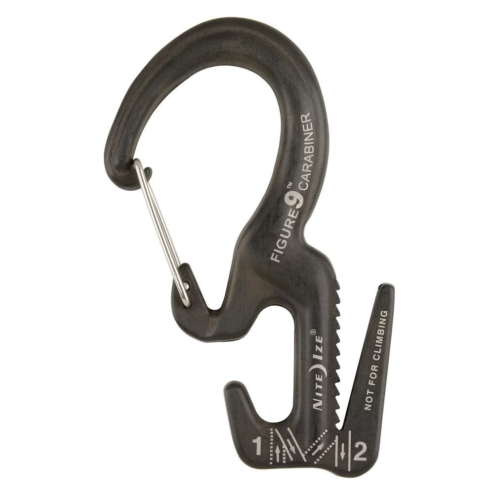 Mosquetón FIGURE 9 de acero inoxidable en acabado negro mate