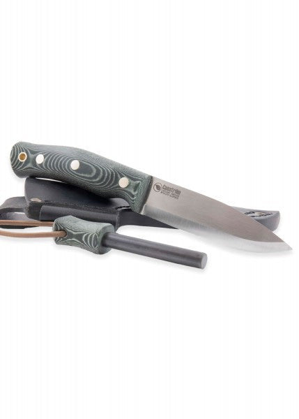 Cuchillo forestal sueco No.10, Micarta verde, acero al fuego CA-13123 - Espadas y Más
