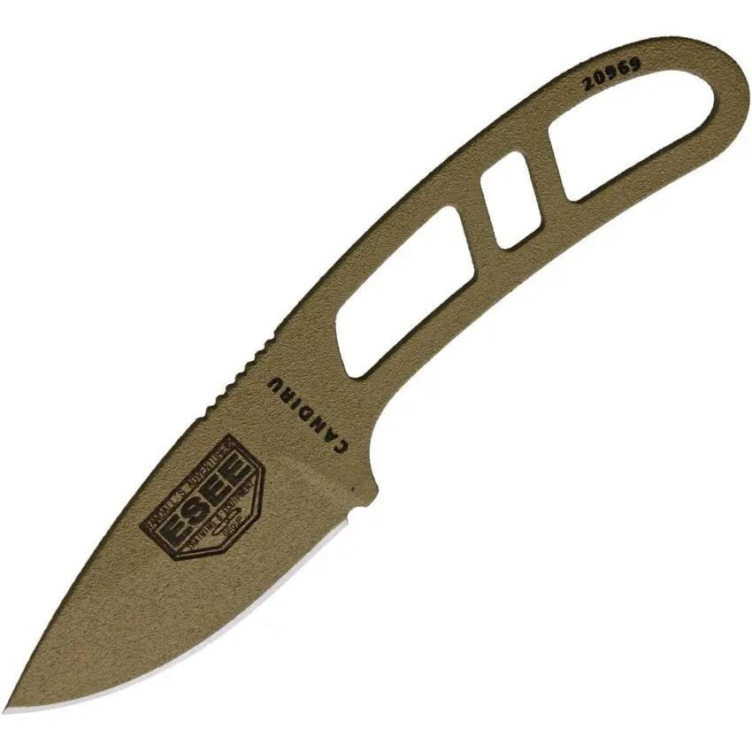 Cuchillo CANDIRU con kit survival Dark Earth con paracord, cierre, anillas, mosqueton, silbato y pedernal
