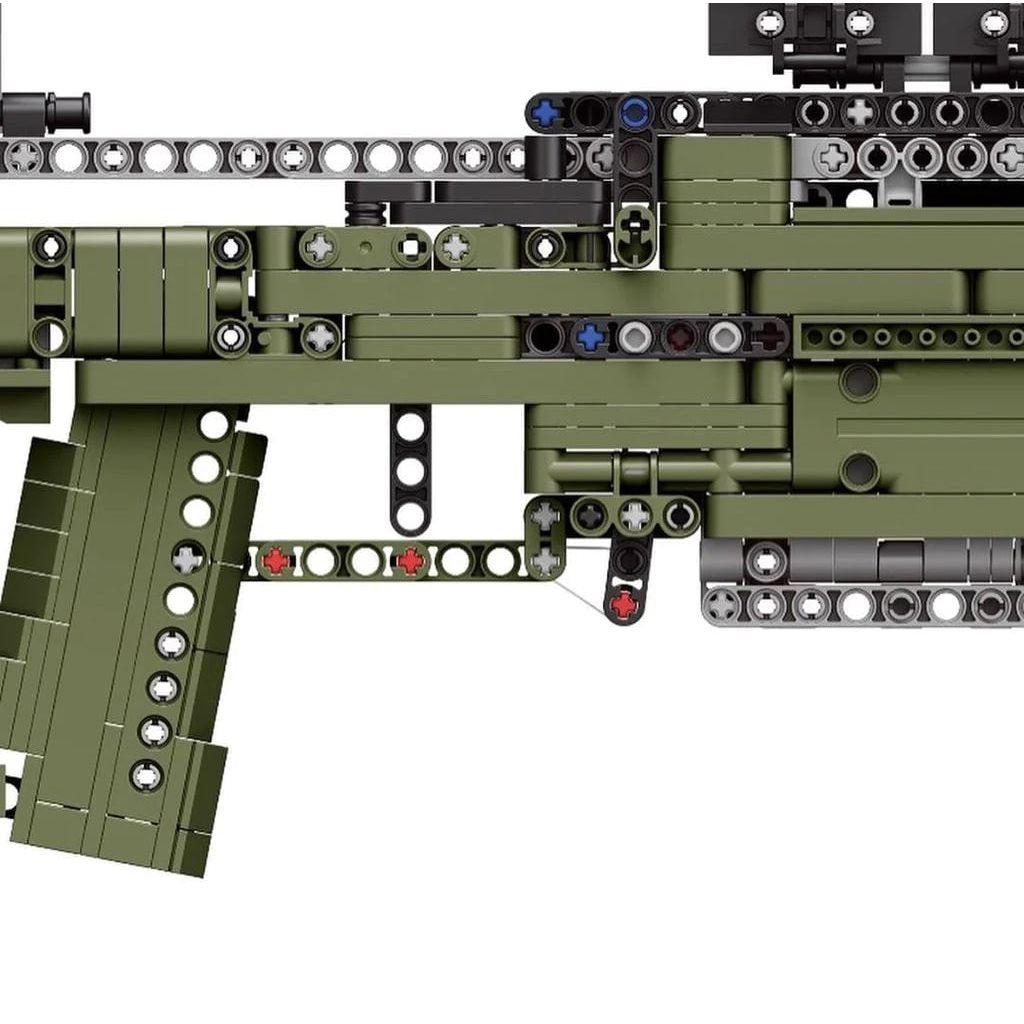 Kit SNIPER 1492 piezas: fusil ensamblable con visor, cerrojo y disparo de proyectiles de plástico, 105 cm