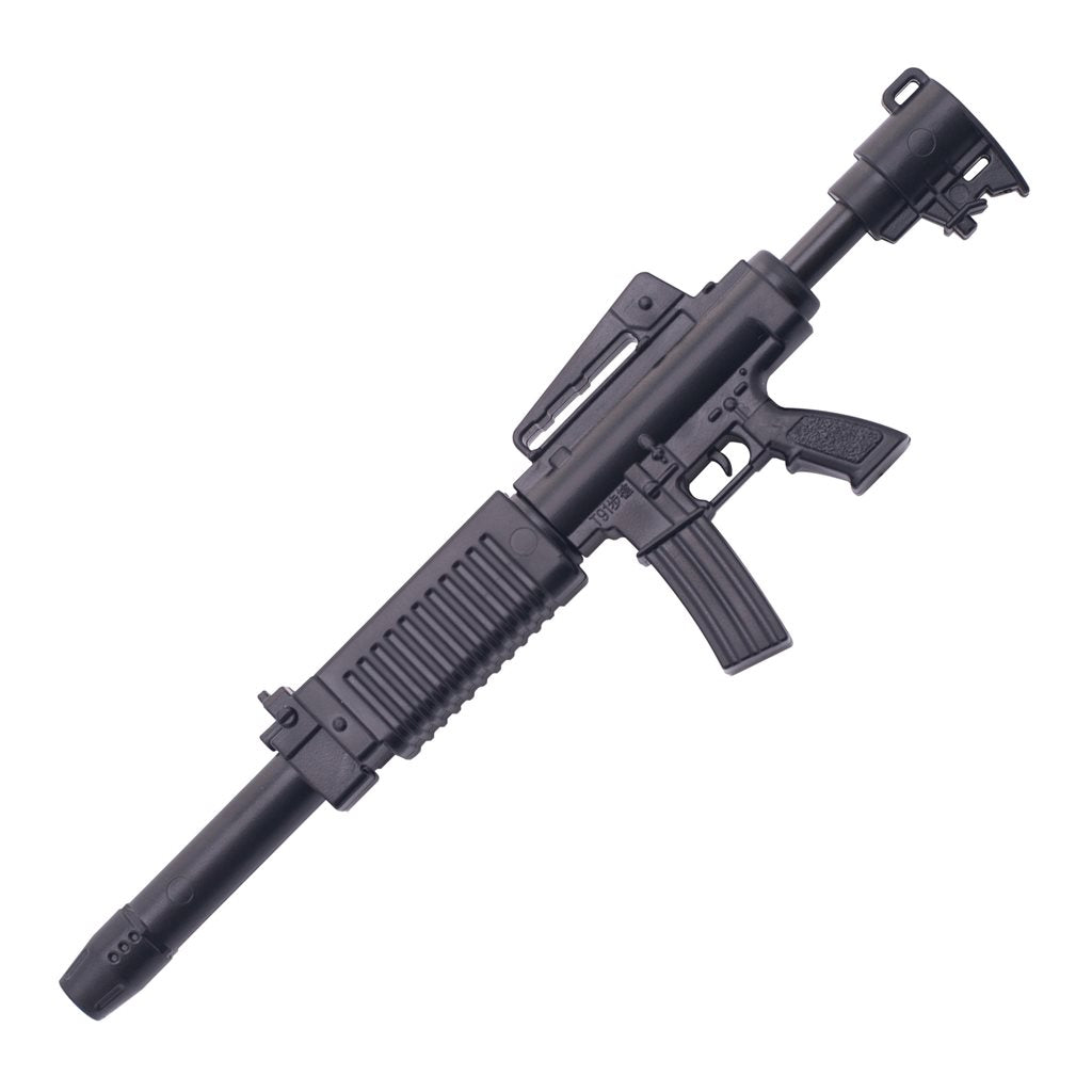 Bolígrafo en forma de fusil M16 negro, longitud aprox. 12,7 cm, tinta azul, punta 0,7 mm