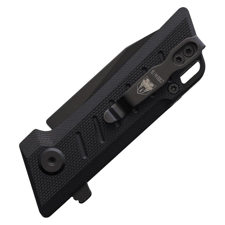 Navaja plegable Small Riptide negra con hoja lisa, EDC compacto