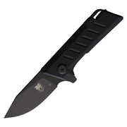 Navaja plegable Small Riptide negra con hoja lisa, EDC compacto