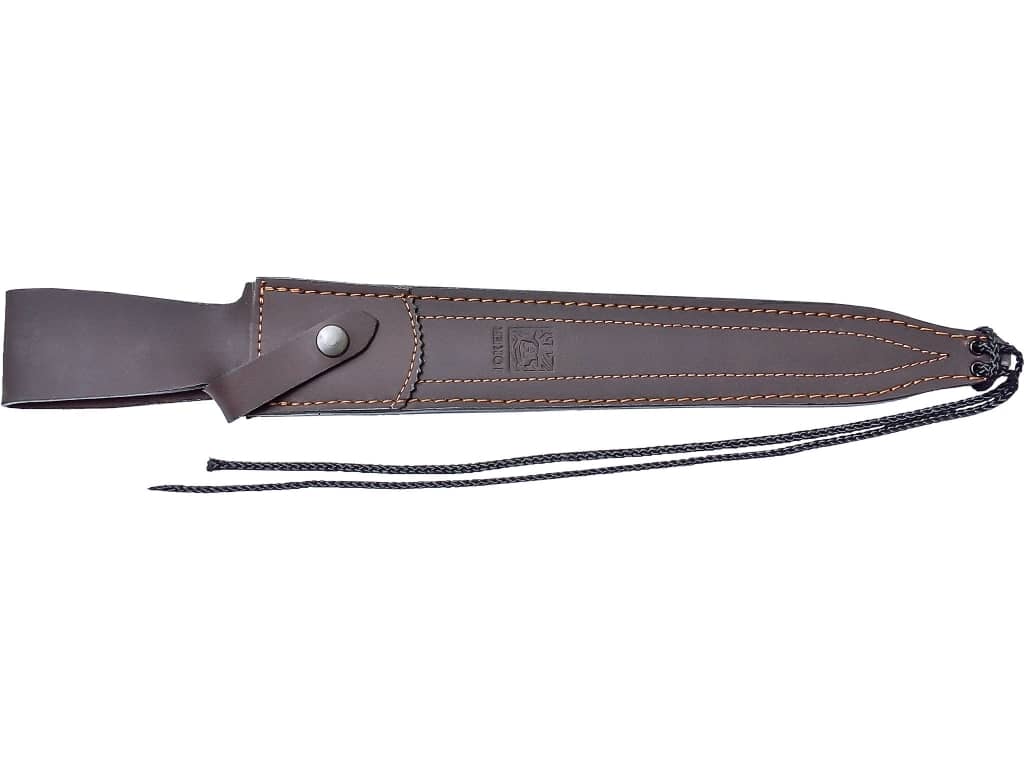 CUCHILLO DE REMATE JOKER GUEPARDO CON PUÑO DE CIERVO Y HOJA DE DOBLE FILO DE 30 CM. FUNDA DE CUERO CC29 - Espadas y Más