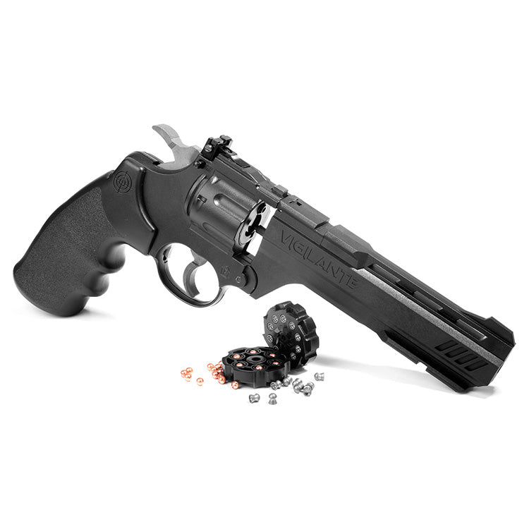 Revolver CO2 Crosman Vigilante BB 4,5 mm con tambor rotativo de 10 disparos y cañón de acero