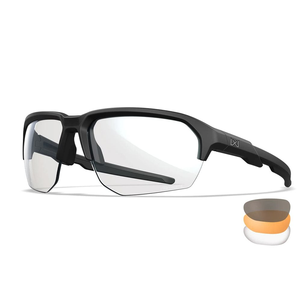 Gafas de tiro WX JAKL con marco negro y 3 lentes