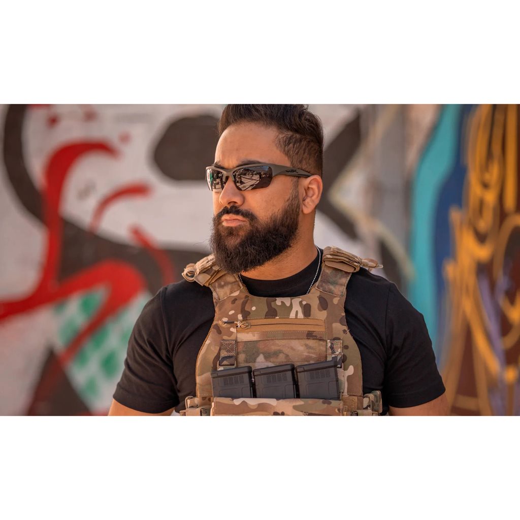 Gafas de tiro WX VALOR con marco verde y set de 3 lentes