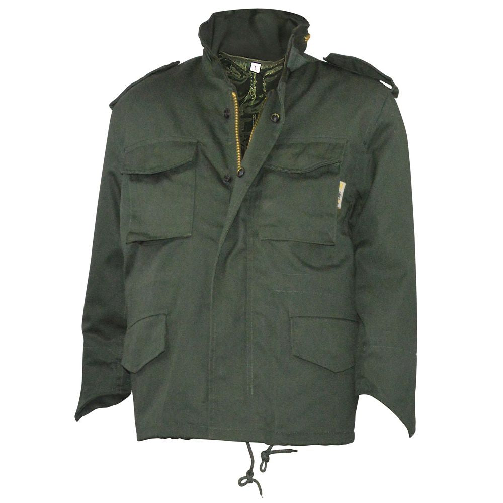 Cazadora infantil verde estilo M65 con forro desmontable