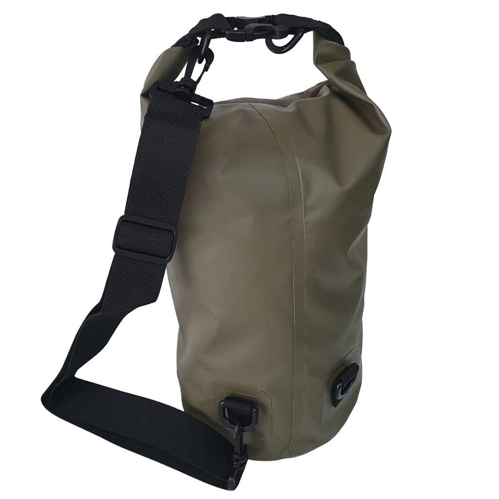 Dry bag impermeable 10L verde, cierre enrollable, material resistente