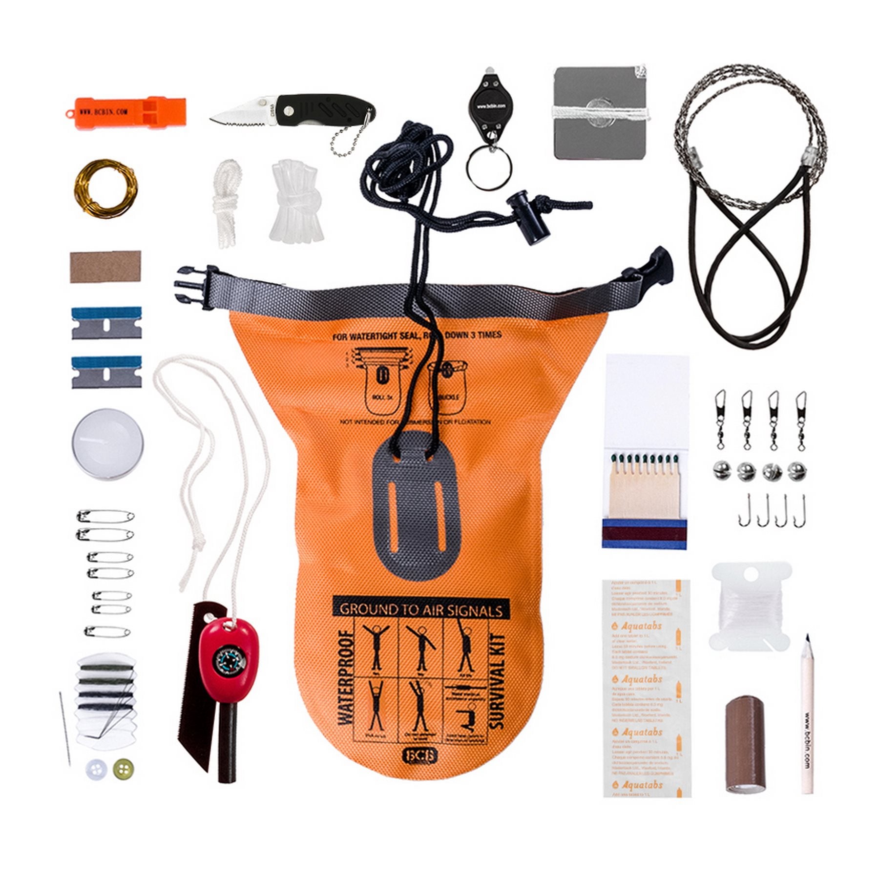 Kit de supervivencia BCB en estuche impermeable semitransparente