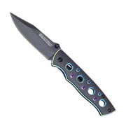 Navaja plegable Smith & Wesson CK113 con mango negro e iridiscente y hoja de acero 7Cr17