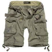 Shorts cargo SAVAGE verdes con cinturón vintage y múltiples bolsillos