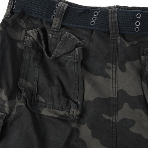 Shorts cargo AVAGE vintage con cinturón, algodón ligero y múltiples bolsillos