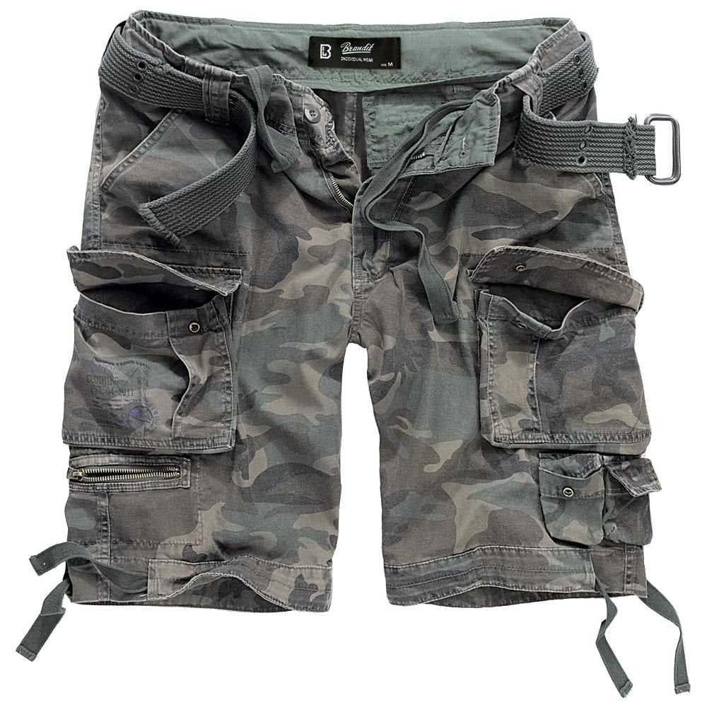 Shorts cargo SAVAGE vintage WOODLAND con cinturón, algodón ligero y múltiples bolsillos
