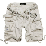 Bermudas cargo SAVAGE OLD WHITE con cinturón vintage y múltiples bolsillos