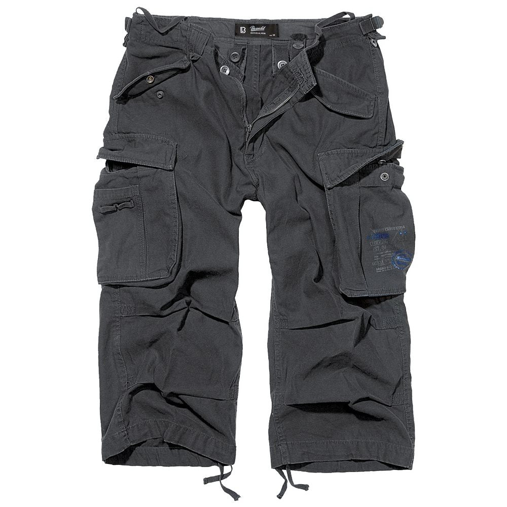Pantalones 3/4 Industry Vintage Brandit negros estilo M65 con bolsillos