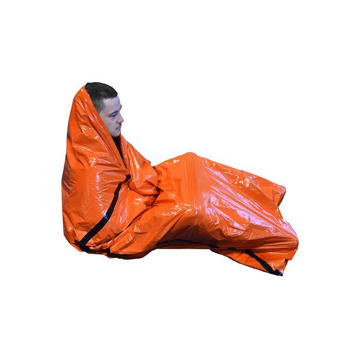 Manta térmica de emergencia BAD WEATHER naranja, ligera, cortaviento e impermeable