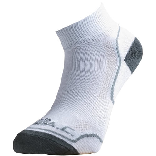 Calcetines cortos BATAC Classic blanco - versión verano con anillo de puño y acolchado en tobillo