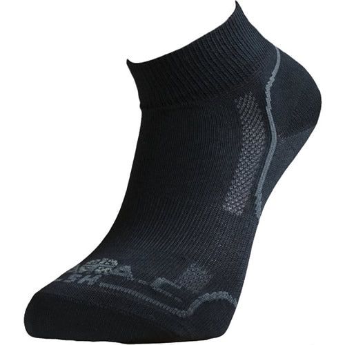 Calcetines BATAC Classic Short negros, versión corta de verano con refuerzo en tobillo y borde exterior del pie