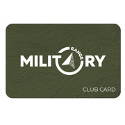 Club Card Military Range — tarjeta promocional que ofrece 10% de descuento permanente en Military Range