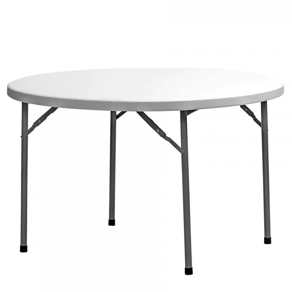 Mesa plegable redonda PLANET 120, altura 74 cm, peso 14,5 kg