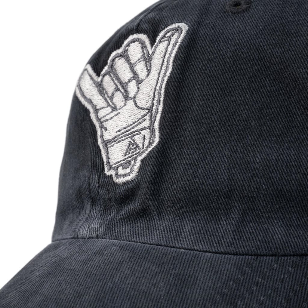 Gorra béisbol SHAKA negra de algodón, talla única, motivo frontal SHAKA