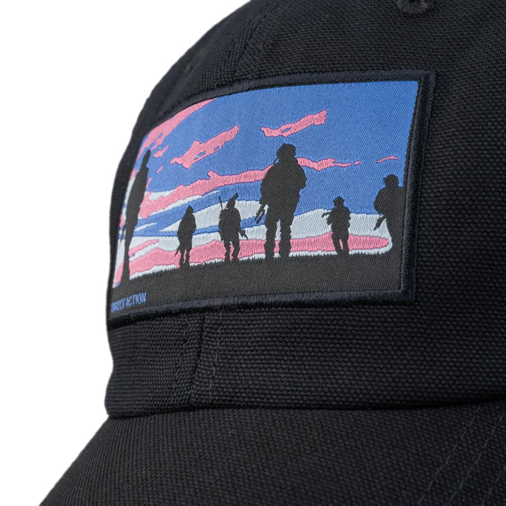 Gorra baseball SUNSET negra con ilustración de soldados al atardecer, visera, algodón, talla única