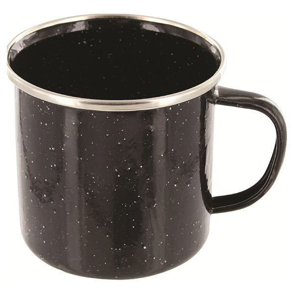 Taza metálica esmaltada negra estilo western 350 ml (CP082-BK)