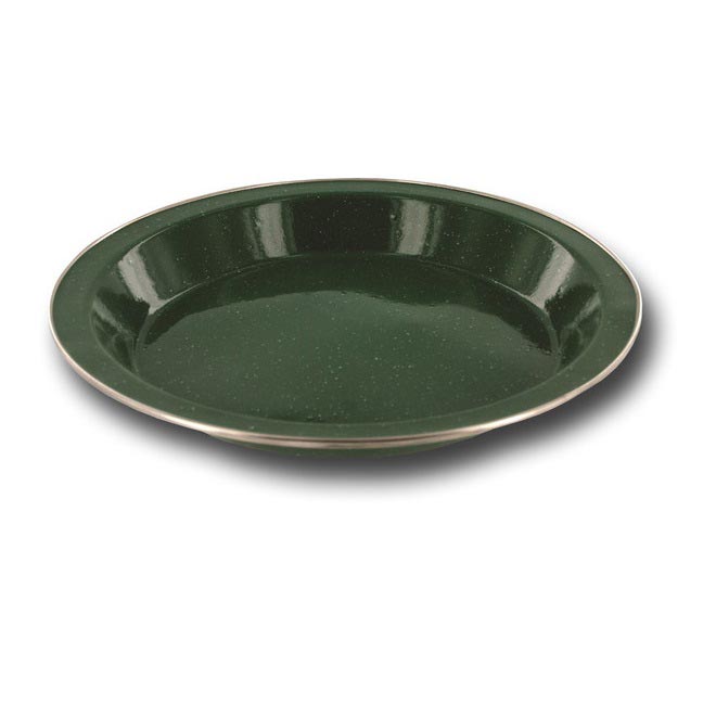 Plato metálico esmaltado hondo negro, diámetro 25 cm, peso 220 g