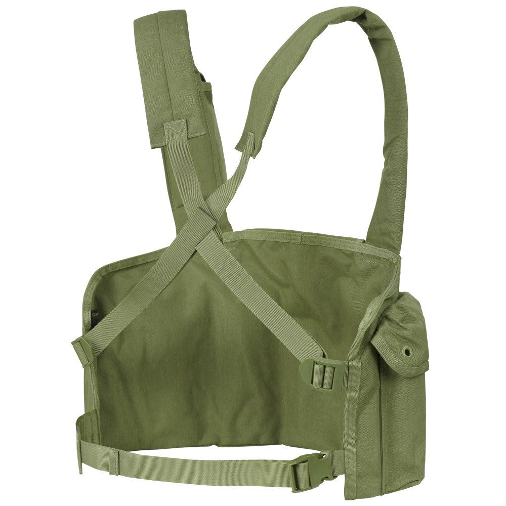 Chaleco táctico Chest Rig verde con 7 bolsillos