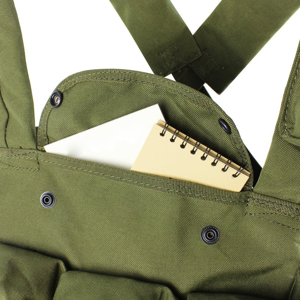 Chaleco táctico Chest Rig verde con 7 bolsillos