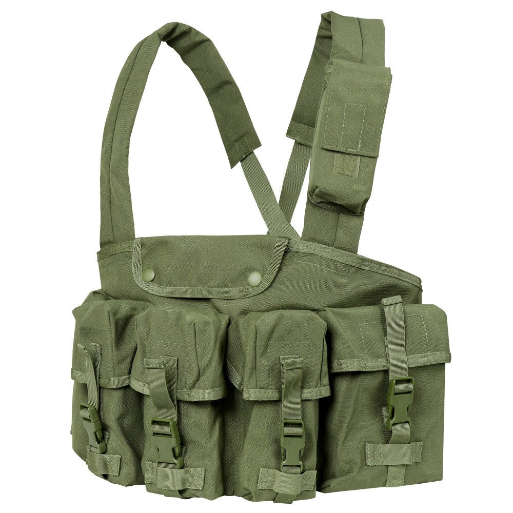 Chaleco táctico Chest Rig verde con 7 bolsillos