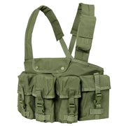 Chaleco táctico Chest Rig verde con 7 bolsillos