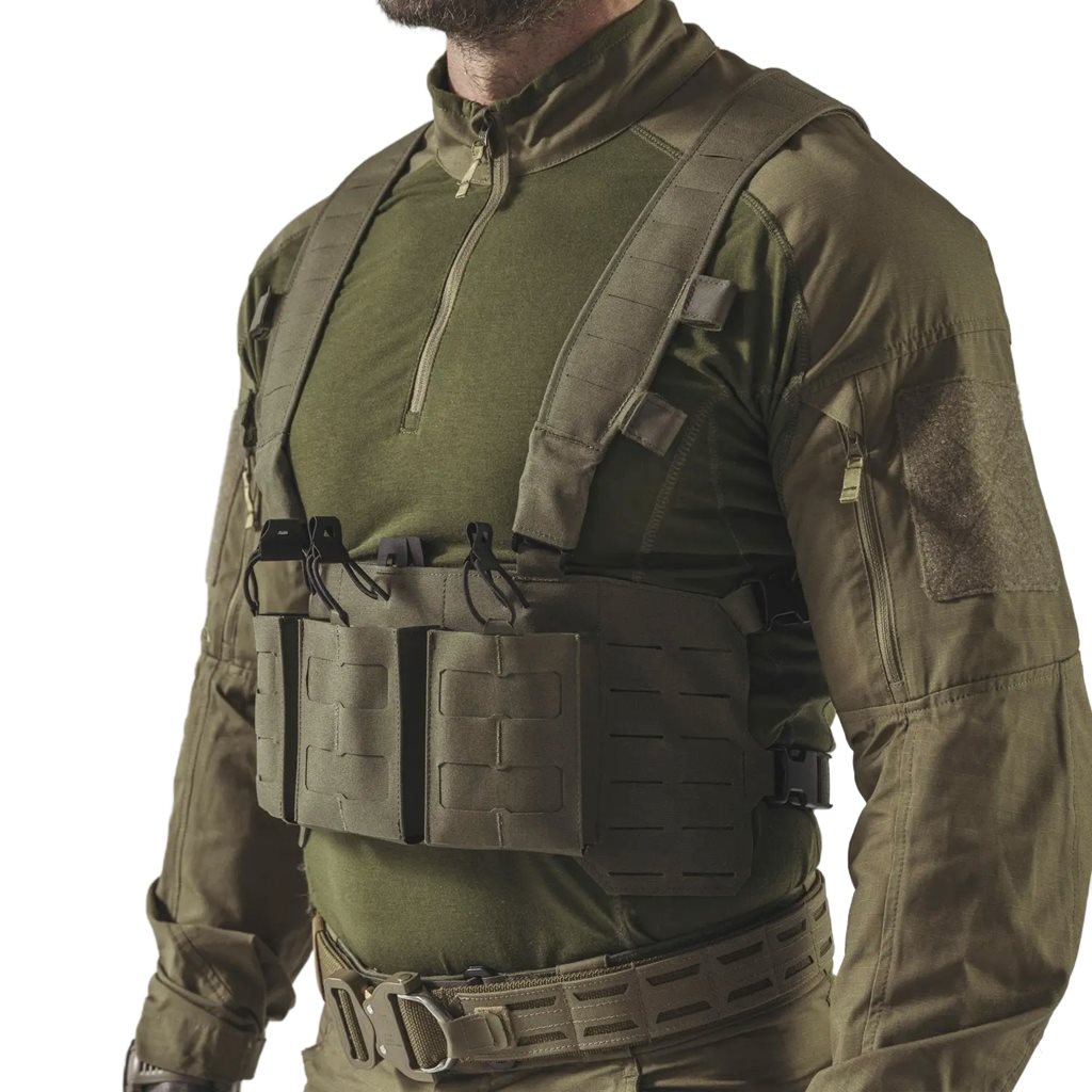 Chest rig CURTISS en Cordura® 500D y nylon 210D con tres bolsillos para cargadores .308 WIN